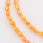 Electroplate Glass Beads Strands, AB Color Plated, Faceted Teardrop, 6x8mm, Hole: 1.5mm, about 65~66pcs/strand