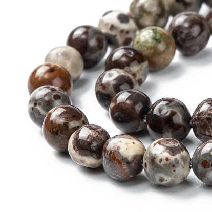 Perles rondes en agate naturelle, teints et chauffée