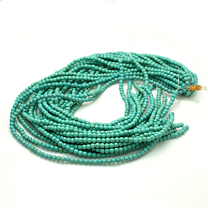 Synthetical Turquoise Beads Strands, Dyed, Round, 4~5mm, Hole: 0.8mm