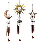 Iron Wind Chime with Solar Lights, for Garden Decorations