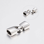 Smooth Surface 304 Stainless Steel Snap Lock Clasps, 36x12.5x8.5mm, Hole: 6.5x10.5mm