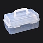 Прямоугольник портативный пластиковый ящик для хранения полипропилена, с 3 более сложным лотком, органайзер для инструментов с ручкой откидной контейнер