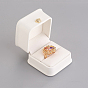 Cajas de regalo de anillo de cuero de pu, con corona de hierro bañado en oro y terciopelo en el interior, para la boda, caja de almacenamiento de joyas