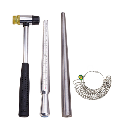 Jewelry Tool Sets, with Ring Enlarger Stick Mandrel, Handle Hammers, Ring Size Sticks and American Calibration Ring Sizers Professional Model
