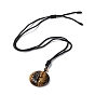 Collier pendentif arbre de vie en pierres mélangées naturelles et synthétiques avec corde en nylon