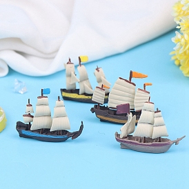 Modèle de mini voilier en plastique, accessoires de maison de poupée micro paysage, faire semblant de décorations d'accessoires