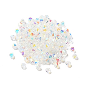 Perles en verre electroplate, de couleur plaquée ab , Toupie
