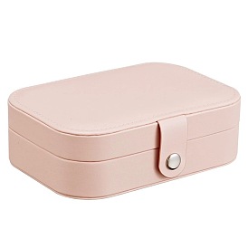 PU Leather Jewelry Storage Box, Portable Travel Jewelry Organizer Case for Earrings, Rings, Necklaces Storage, Rectangle