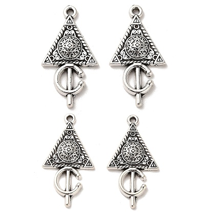 Tibetan Style Alloy Pendants, Cadmium Free & Lead Free, Triangle