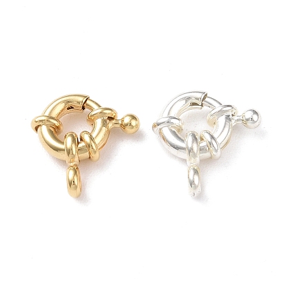 Eco-friendly Brass Spring Ring Clasps, Cadmium Free & Lead Free, Long-Lasting Plated