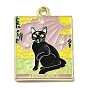 Подвески из эмали и сплава, золотые, оберег таро черная кошка