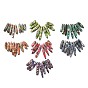 Synthetic Gold Line Imperial Jasper Beads Strands, Graduated Fan Pendants, Focal Beads, Dyed