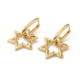 Brass Hoop Earrings, Star of David