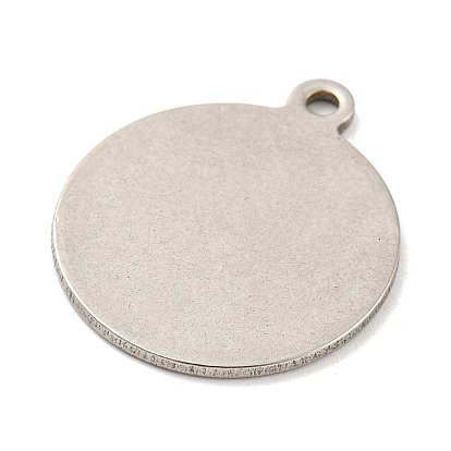 304 Stainless Steel Pendants, Stamping Blank Tag, Flat Round Charm