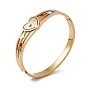 Jonc charnière coeur émail rouge, placage ionique (ip) 304 bijoux en acier inoxydable pour femmes