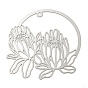 201 Stainless Steel Pendants, Etched Metal Embellishments, Flower Charm