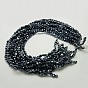 Electroplate Glass Beads Strands, Faceted, Flat Round, 6x4mm, Hole: 1mm