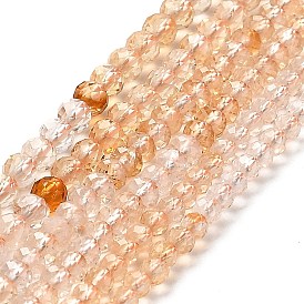 Natural Citrine Beads Strands, Faceted, Grade AA