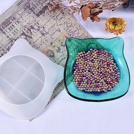 Moules en silicone pour plaques de bricolage, moules à pendentif en résine, pour la résine UV, fabrication de bijoux en résine époxy, tête de chat