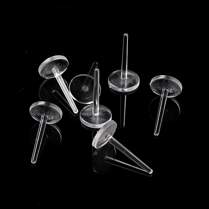Plastic Flat Round Stud Earring Findings