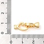 Brass Micro Pave Clear Cubic Zirconia Fold Over Clasps, Heart