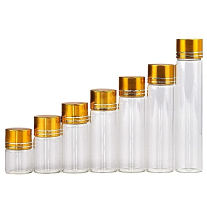 Glass Bead Containers, Column with Aluminum Lid