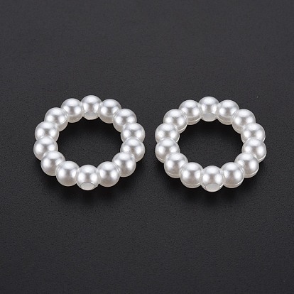 Cuentas de perlas de imitación de plástico abs, anillo