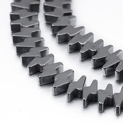 Non-magnetic Synthetic Hematite Beads Strands, Lightning Bolt