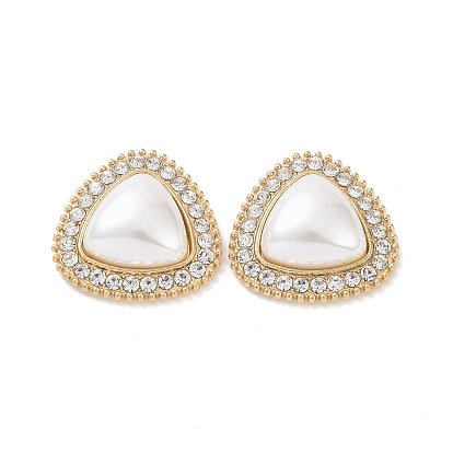 Abs cabujones de perlas de imitación, con la aleación del rhinestone hallazgo, triángulo