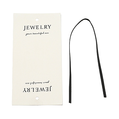 Cartes d'affichage en polyester, pour présentoir d'accessoires de bijoux, rectangle avec mot bijoux