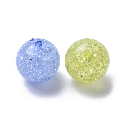 Transparent Crackle Acrylic Beads, Round