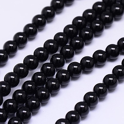 Natural Agate Round Beads Strands, Dyed, 5mm, Hole: 1mm, about 79pcs/strand, 15.74 inch