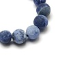 Frosted Natural Sodalite Round Bead Strands