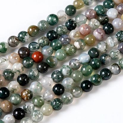 Round Natural Indian Agate Beads Strands