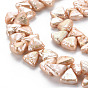 Perles de nacre naturelle brins Keshi, perle de culture d'eau douce, teint, triangle