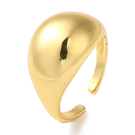 Rack Plating Brass Plain Dome Open Cuff Rings