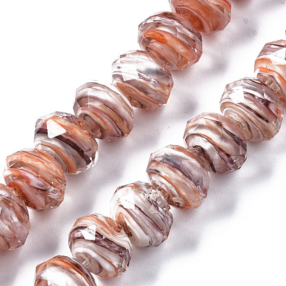 Handmade Lampwork Beads Strands, Abacus, Faceted