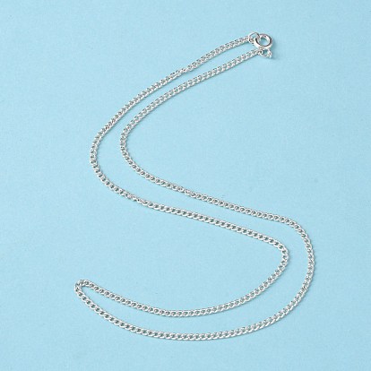 Железа ожерелье делая, железные витые цепи с пружинными кольцами, серебряный цвет гальваническим, 18 дюйм
