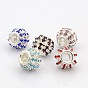 Silver Color Plated Alloy Grade A Rhinestone European Beads, Large Hole Beads, Rondelle, 12x10mm, Hole: 4mm