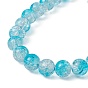 Bracelet extensible perles rondes en verre, bracelet à breloques en alliage acrylique papillon et fleur en verre