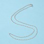 Iron Necklace Making, Iron Twisted Chains with Spring Ring Clasps, Silver Color Plated, 18 inch