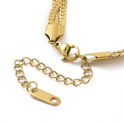 304 bracelet chaîne à maillons cubains tressés en acier inoxydable pour femme