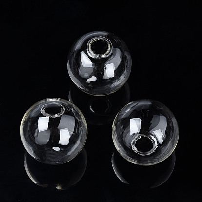 Bouteilles sphériques rondes en verre soufflé mécanisé, pour la boucle d'oreille ou l'artisanat