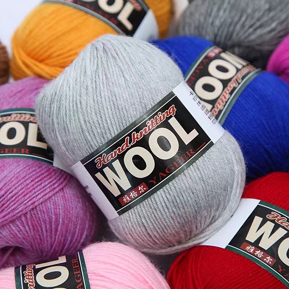 Polyester & Wool Yarn for Sweater Hat, 4-Strands Wool Threads for Knitting Crochet Supplies