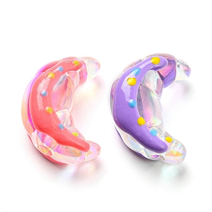 Perlas de acrílico transparentes con revestimiento uv, iridiscente, con esmalte, cuerno