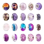 80Pcs 20 Style Rondelle European Beads Set for DIY Jewelry Making Finding Kit, Including Acrylic & Glass & Lampwork & Resin & Porcelain & Polymer Clay Rhinestone European Beads
