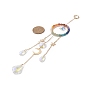 Glass Teardrop & Star Window Hanging Suncatchers, Ring Natural Gemstone & Brass Sun & Moon & Star Pendants Decorations Ornaments