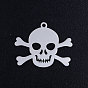 201 Stainless Steel Pendants, Pirate Style Skull