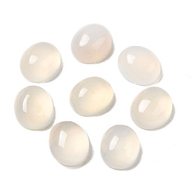 Natural White Agate Cabochons, Oval