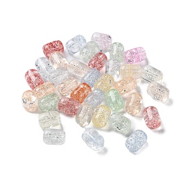 Transparent Crackle Glass Beads, Barrel